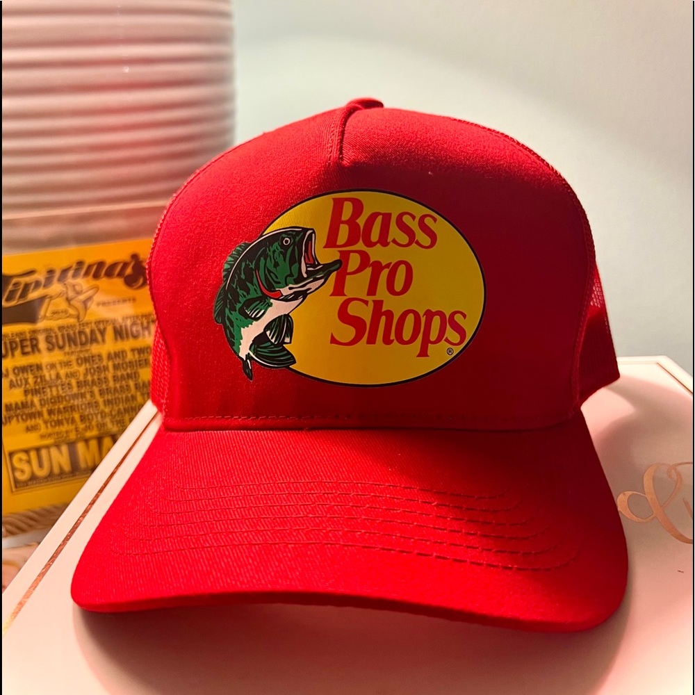 Red Bass Pro Trucker Hat